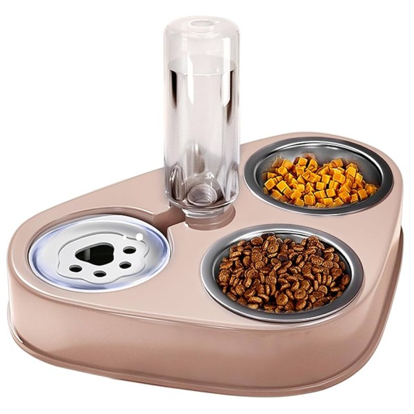 Cat Water and Double Food Bowls 500ml - Stainless Steel Cat Water | Pet Food Bowl