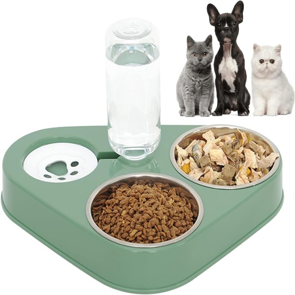 Cat Water and Double Food Bowls 500ml - Stainless Steel Cat Water | Pet Food Bowl