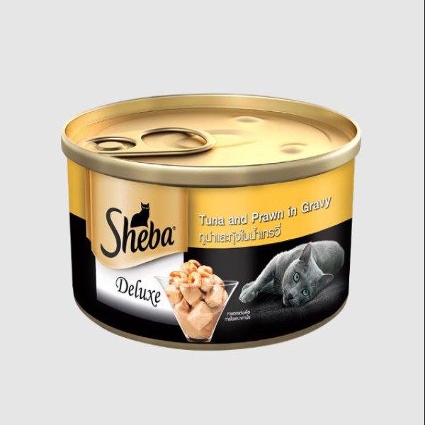 Sheba Deluxe Cat Can Food - Tuna and Prawn in Gravy 85g | Cat Wet Food
