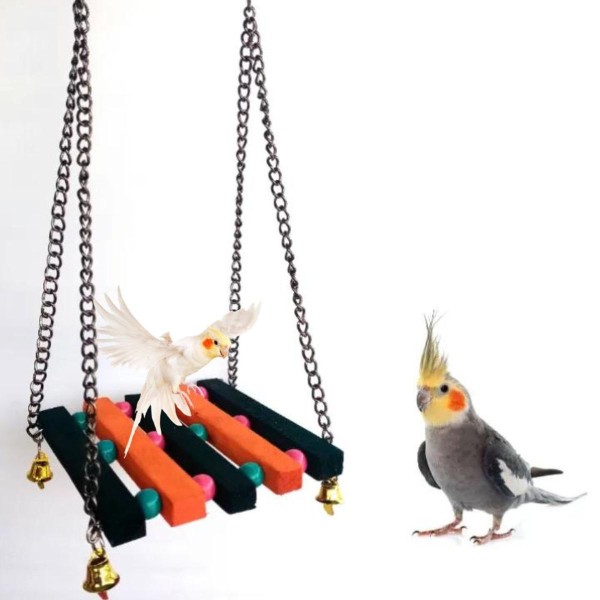 Birds Swing Toy for Budgies, Cockatiel, Parrot, Conure, Java, Finch, Canary and Other Cage Birds