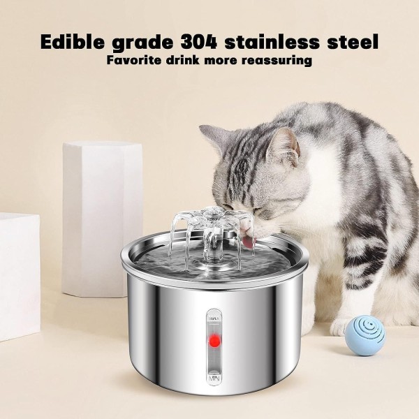 2L Pet Fountain | Automatic Cat Water Fountain with Blue Light Display