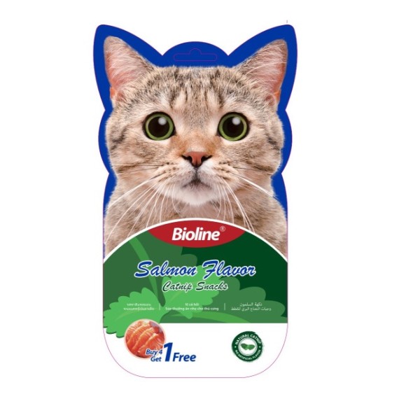 Bioline Catnip Snacks - Salmon Flavor 75g (15g*5) | Cat Treat
