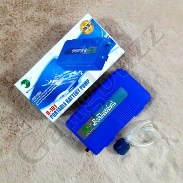 Battery Powered Aquarium Air Pump - RS Electrical (R-101) Single Output - High-Quality