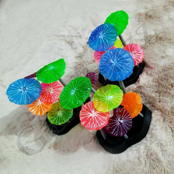 Aquarium Underwater Artificial Plant - High-Quality Underwater Multicolor Rubber Mushroom Tree
