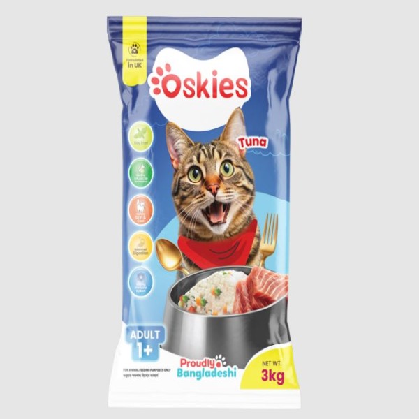 Oskies Adult Dry Cat Food - Tuna 3kg | Dry Cat Food