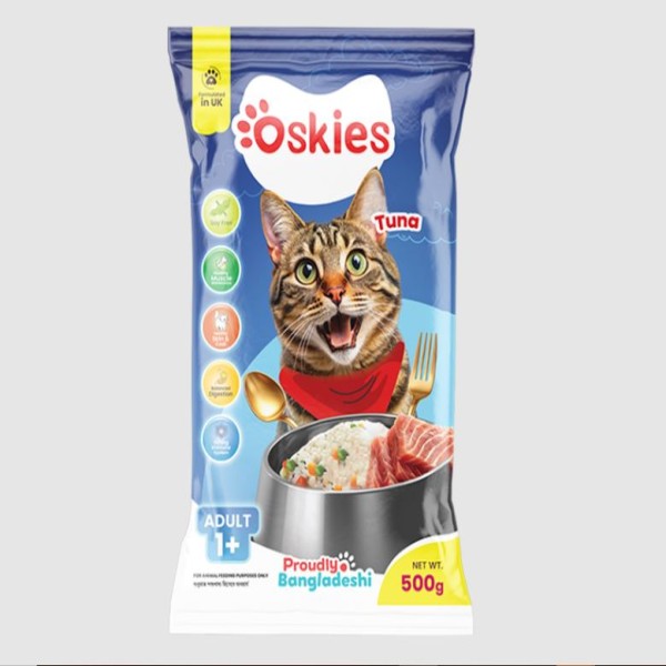 Oskies Adult Dry Cat Food - Tuna 500g | Dry Cat Food