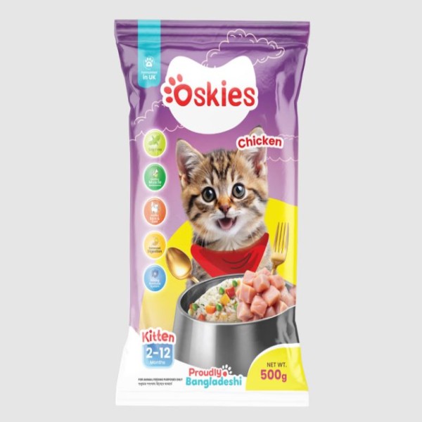 Oskies Kitten Dry Cat Food - Chicken 500g | Dry Cat Food