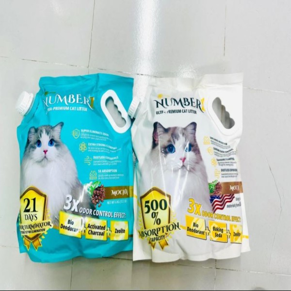 Number 1 Ultra-Premium Cat Litter Mocha Scent 6kg | 21 DAYS ODOR TERMINATOR | 500% ABSORPTION