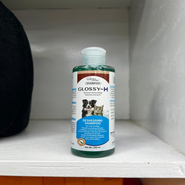 Glossy-H Deshedding Shampoo For Cats & Dogs 200ml | Pet Shampoo | Glossy-H Pet Shampoo