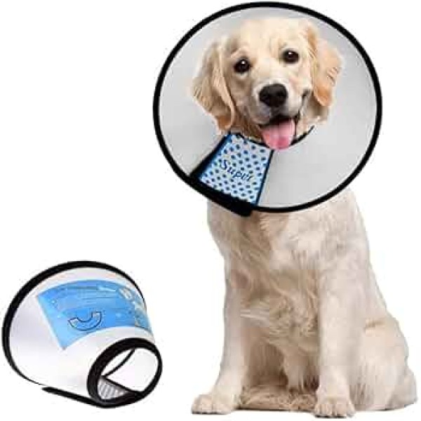 Adjustable Dog Plastic E-Collar Protective Collar For After Surgery Anti-Bite Lick Wound Healing Safety Practical Pet Cone | Dog E-Collar