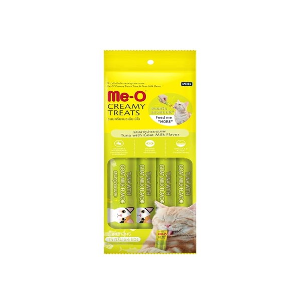 Me-O Cat Creamy Treat - Tuna & Goat Milk Flavor 60g | Cat Snacks