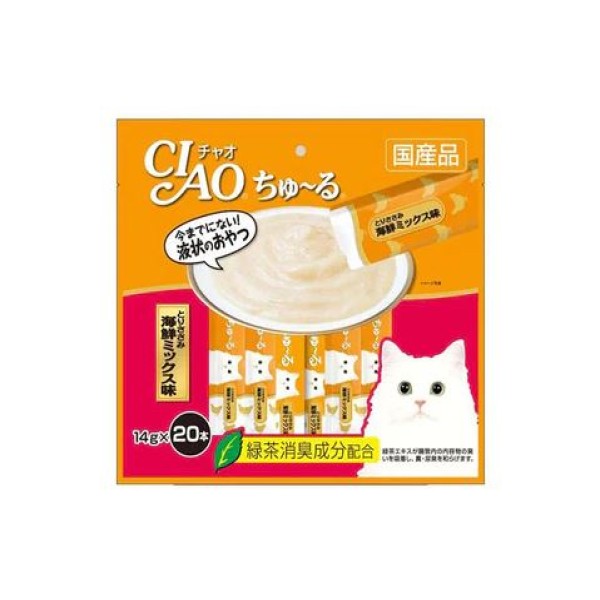 CIAO Churu Creamy Cat Treat - Chicken Fillet Seafood Mix 20x14g | Cat Snacks
