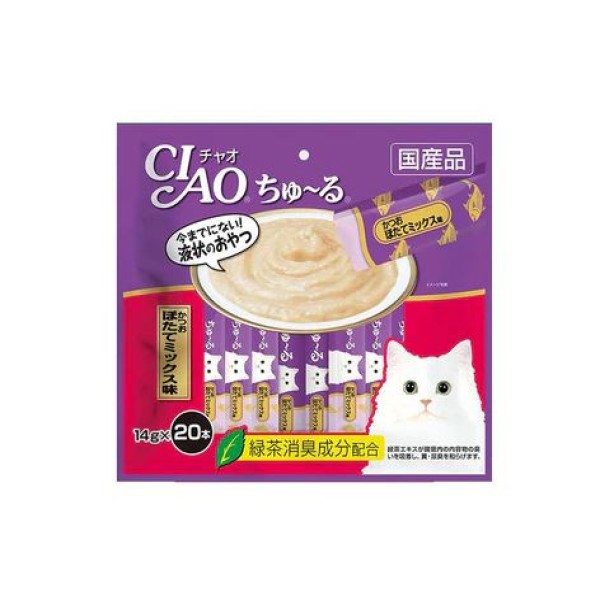 CIAO Churu Creamy Cat Treat - Tuna & Scallop 20x14g | Cat Snacks