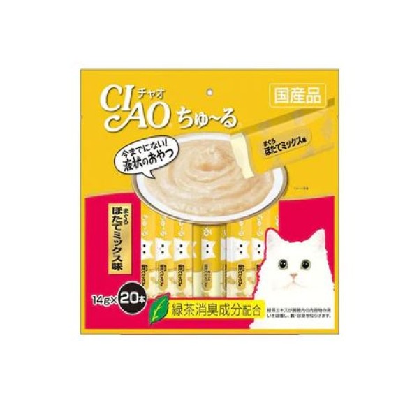 CIAO Churu Creamy Cat Treat - Tuna Scallop Mix 20x14g | Cat Snacks