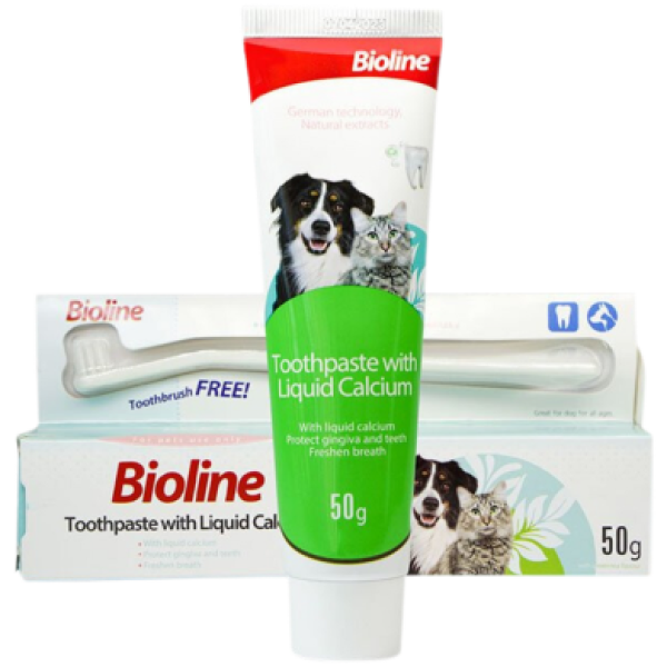 Bioline Balance Oral Flora Calcium Toothpaste 50g For Cats & Dogs | Pet Toothpaste