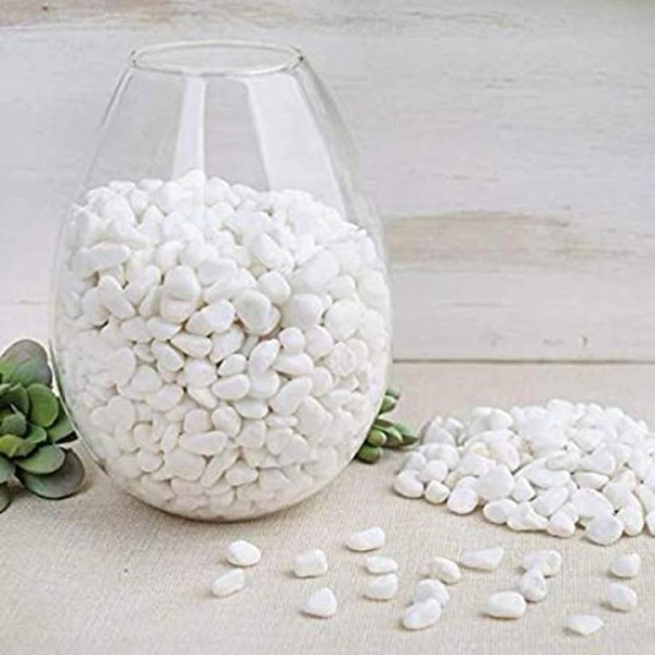 Aquarium White Stone & Indor Plant Decorations 1kg