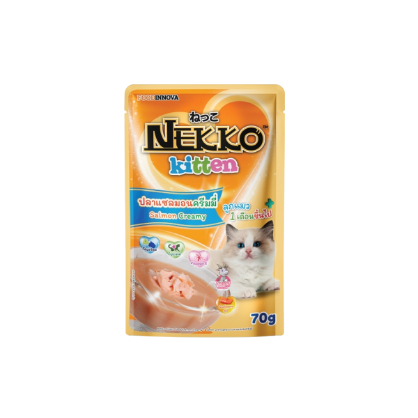 Nekko Kitten Cat Pouch Food - Salmon Creamy 70gm | Cat Wet Food