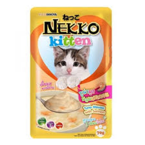 Nekko Kitten Cat Pouch Food - Tuna Mouse with Salmon 70gm | Cat Wet Food