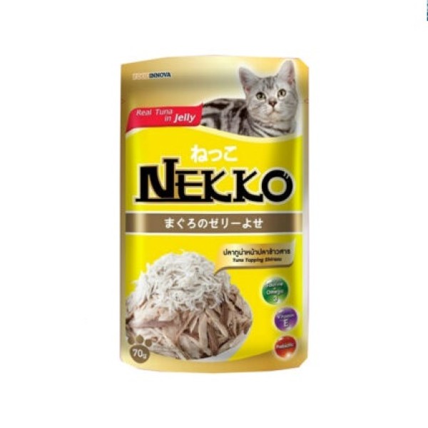 Nekko Cat Pouch Food - Tuna Topping Shirasu 70gm | Cat Wet Food