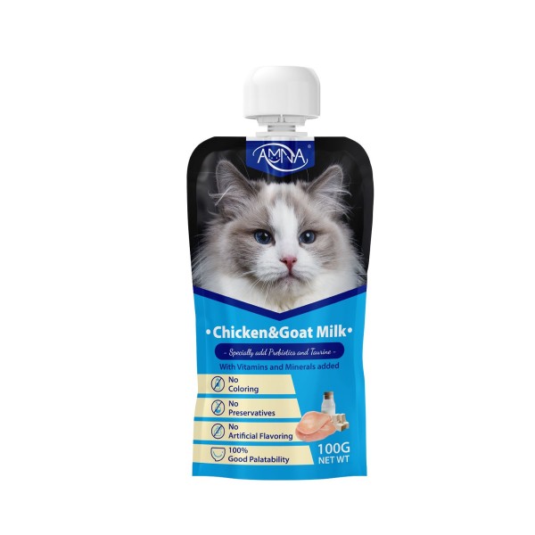 Amna Cat Meat Paste Pouch - Chicken & Goat Milk 100g | Cat Wet Food