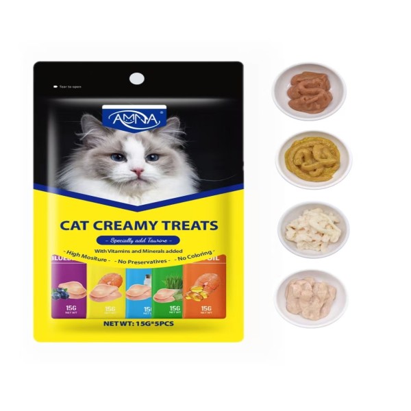 Amna Various Flavor 15g Cat Creamy Treats (15g*5)