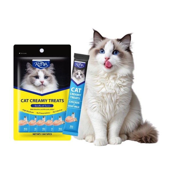 Amna Cat Creamy Treat Chicken Goat Milk Flavor (15g*5)
