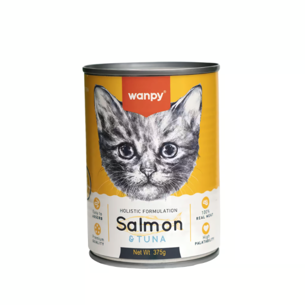 Wanpy Holistic Formulation Kitten Cat Can Tuna Salmon 375g