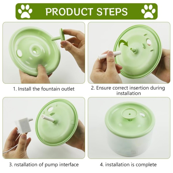 2 in 1 Cat Feeding Bowl with Electric Water Fountain Squire
