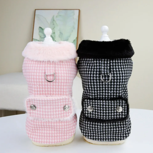Pet Winter Clothes Fur Collar Cat Small Dogs Puppy Coat Cotton Pet Jacket