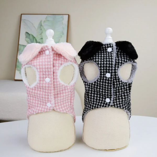 Pet Winter Clothes Fur Collar Cat Small Dogs Puppy Coat Cotton Pet Jacket