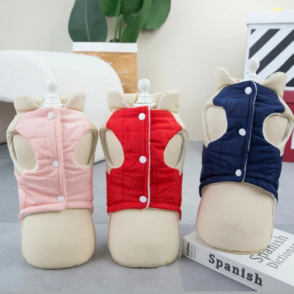 Cat Small Dog Coat for Pet Boy Girls Colorblock Pet Jacket with D-ring Windproof