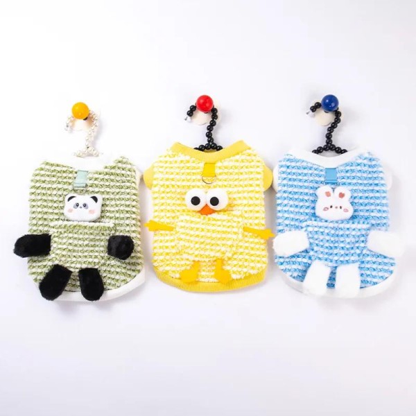 Pet Cat Small Dog Clothes Cute Cartoon Animal Two-Legged Fleece Sweatshirt