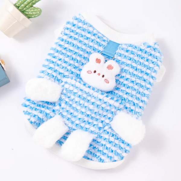 Pet Cat Small Dog Clothes Cute Cartoon Animal Two-Legged Fleece Sweatshirt