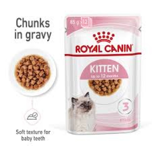 Royal Canin Kitten Pouch in Gravy 85g | Cat Wet Food
