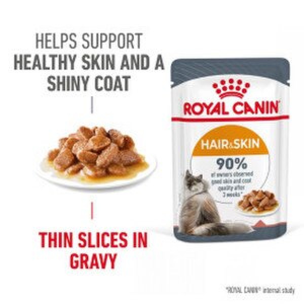 Royal Canin Care Hair and Skin Cat Pouch in Gravy 85g | Cat Wet Food