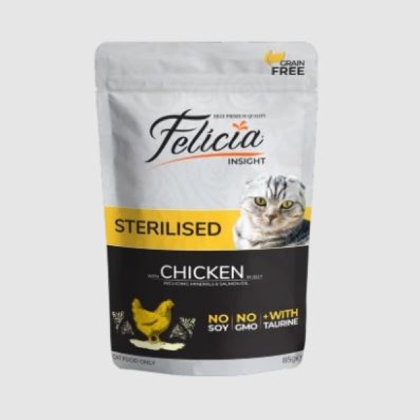 Felicia Sterilised Pouch Chicken in Jelly Wet Cat Food 85g