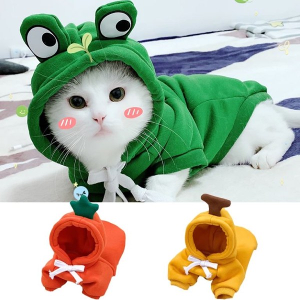 Pet Cat Puppy Hoodies Stylish Cute Animal Warm Cat Costume Pet Funny Hoodie Sweater