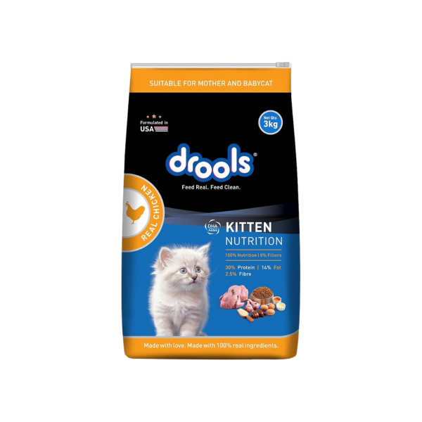Drools Real Chicken Kitten Dry Cat Food 3kg | Kitten Dry Cat Food