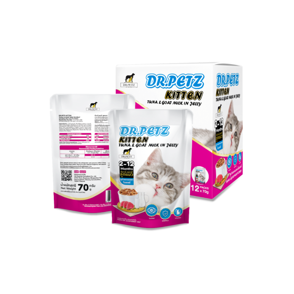 Dr. Petz Kitten Cat Pouch Food Tuna & Goat Milk in Jelly 70g | Cat Wet Food