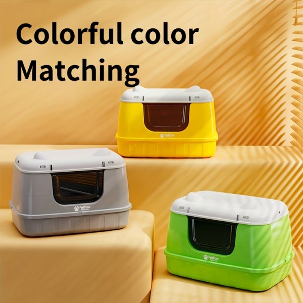 Fully Enclosed Cat Toilet Storage Box, Anti-splash Cat Litter Box