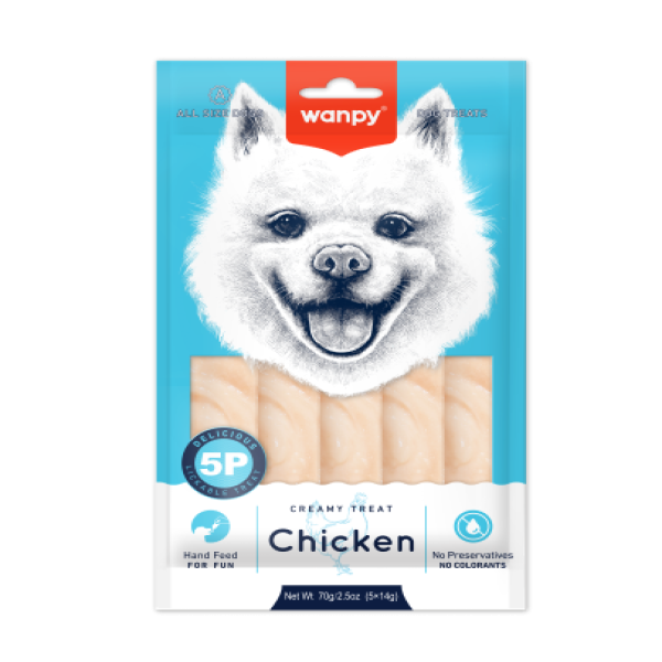 Wanpy Dog Cream Treats Chicken 14gm (5pcs)