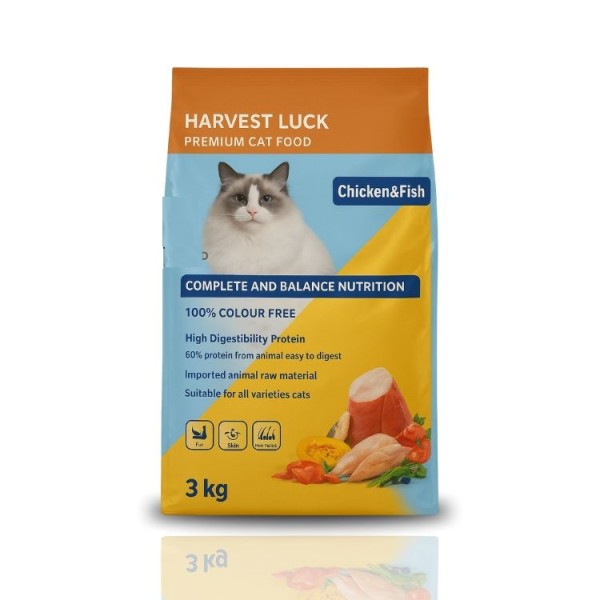 Harvest Luck Premium Adult Cat Food Chicken & Fish 3kg | Dry cat Food