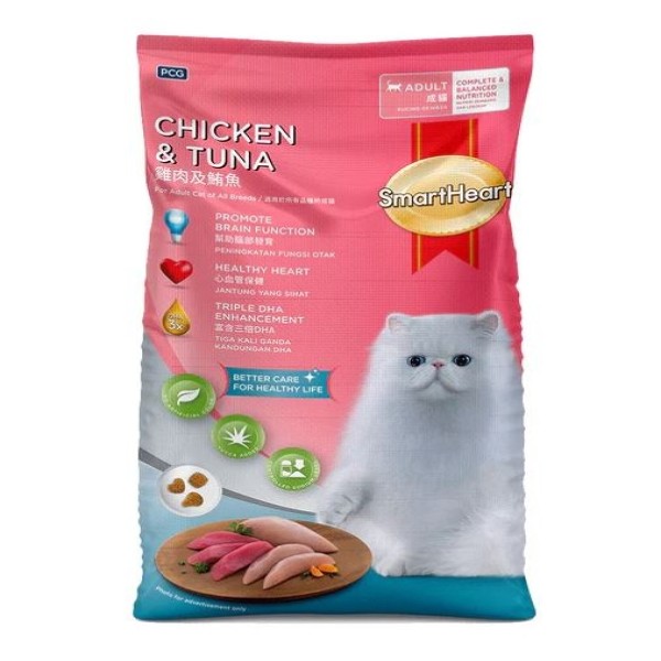 SmartHeart Dry Cat Food Adult Chicken and Tuna 15kg