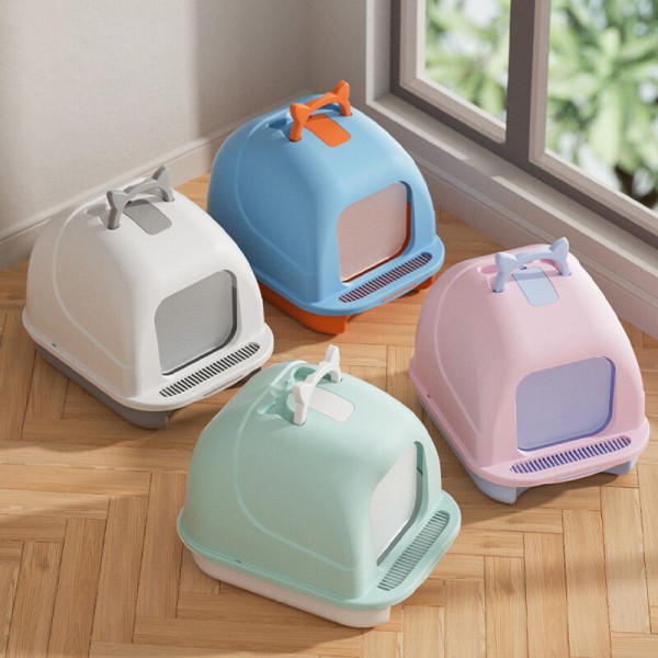 Cat Litter Box with Lid Odor Control Ventilation Holes on Top (47cm/18.5in)