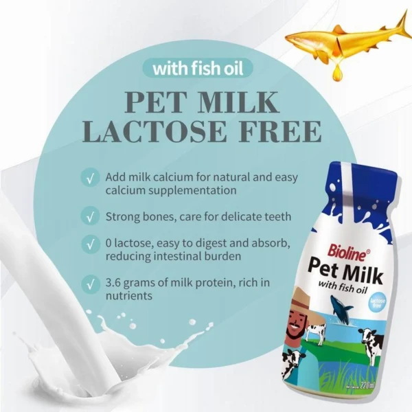 Bioline Pet Milk With Fish Oil For Cat & Dog 220ml