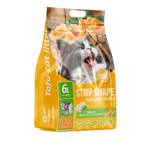 Haisenpet Tofu Cat Litter Melon Flavour 6L / 2.5kg Strip Shape