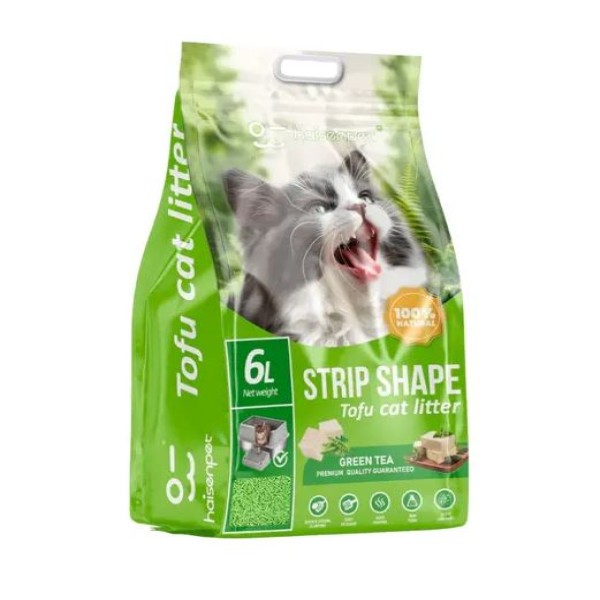 Haisenpet Tofu Cat Litter Green Tea Flavour 6L / 2.5kg Strip Shape