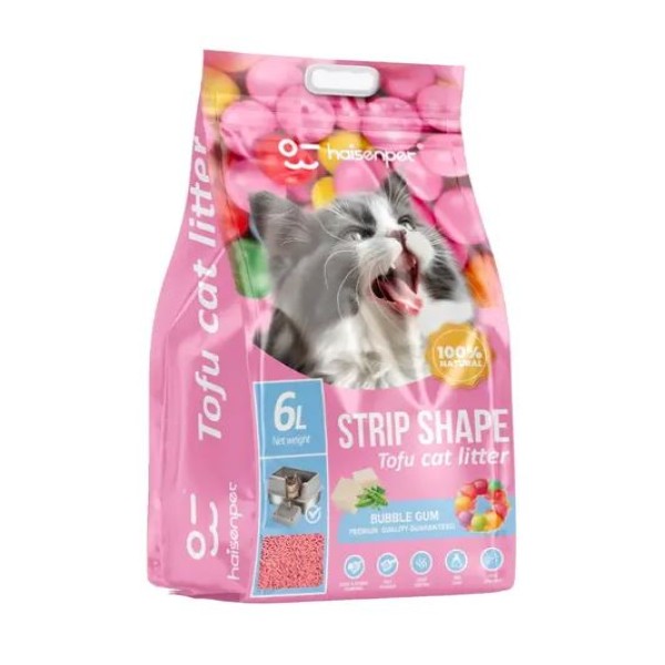 Haisenpet Tofu Cat Litter Bubble Gum Flavour 6L / 2.5kg Strip Shape