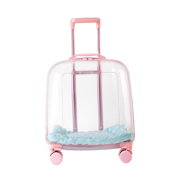 Transparent Cat Trolley Case Dog Hiking Crate Small Animals Pet Carrier