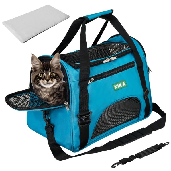 Pets AIRLINE Carrier for Cat Dog Rabbit Birds, Portable Folding Breathable Pet Carrier Airline Approved